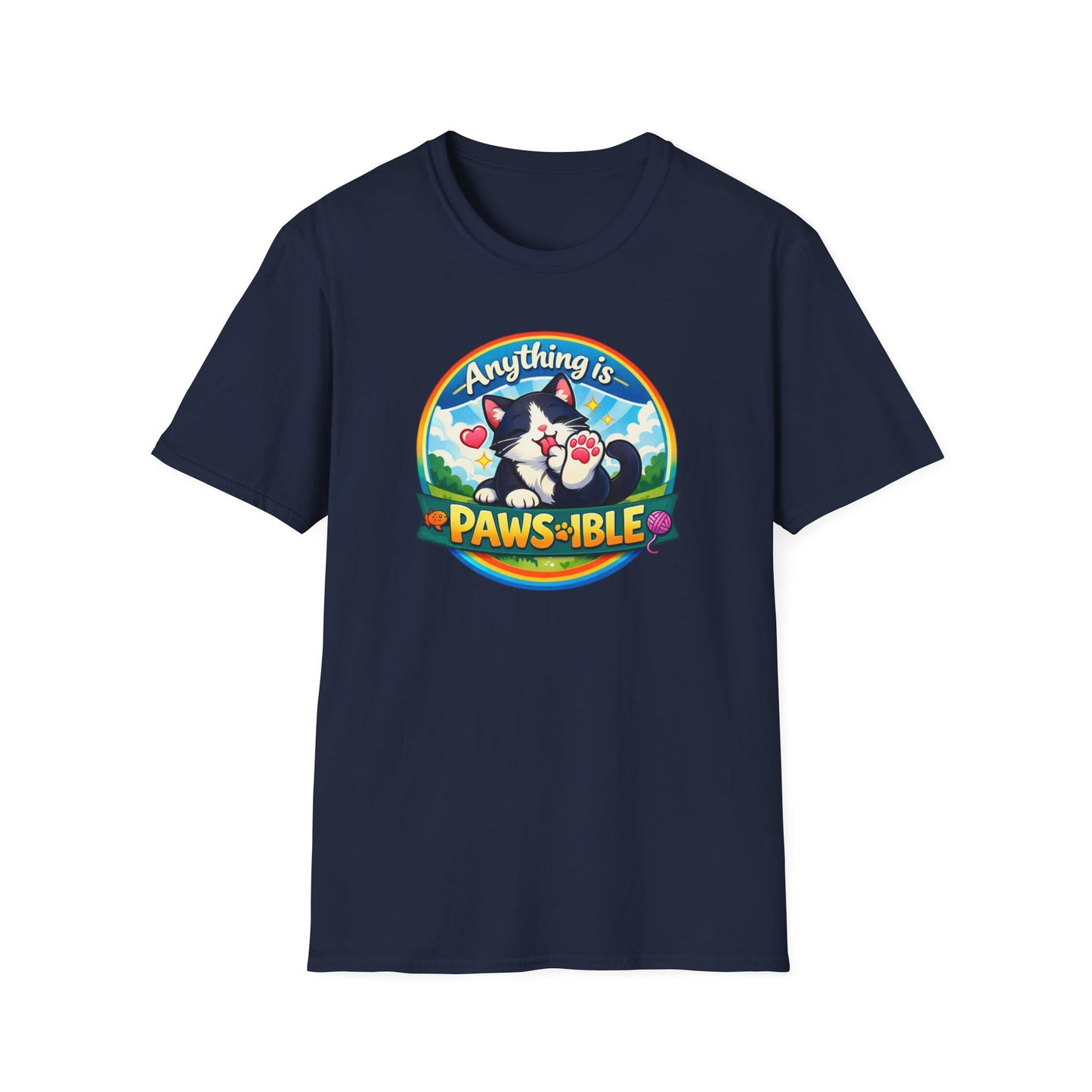 ANYTHING IS PAWSIBLE-KITTEN - Unisex Soft Style T-Shirt