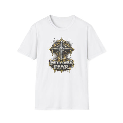 FAITH OVER FEAR-GRAPHIC CROSS - Unisex Soft Style T-Shirt