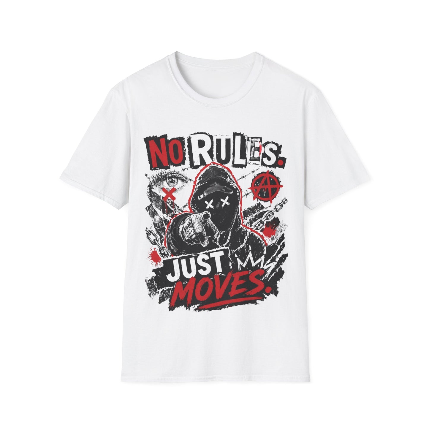 NO RULES-JUST MOVES - ((BIG PRINT)) - Unisex Soft Style T-Shirt