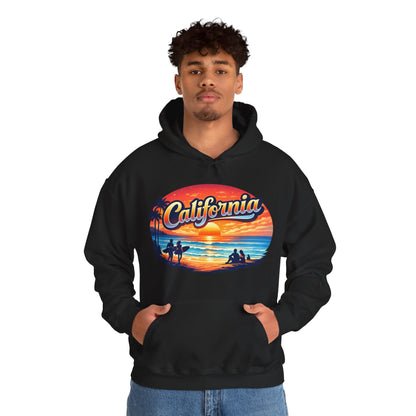 California Hoodie | Sunset Beach Coastal Graphic Unisex Pull-Over