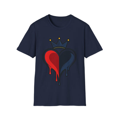 DRIPPING SPLIT HEART - ((BIG PRINT)) Unisex Soft Style T-Shirt