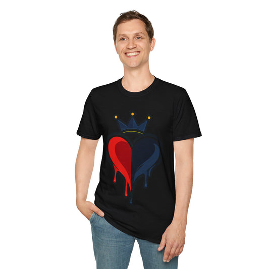 DRIPPING SPLIT HEART - ((BIG PRINT)) Unisex Soft Style T-Shirt