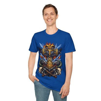 VIKING MJOLNIR SHIELD - ((BIG PRINT)) Unisex Soft Style T-shirt