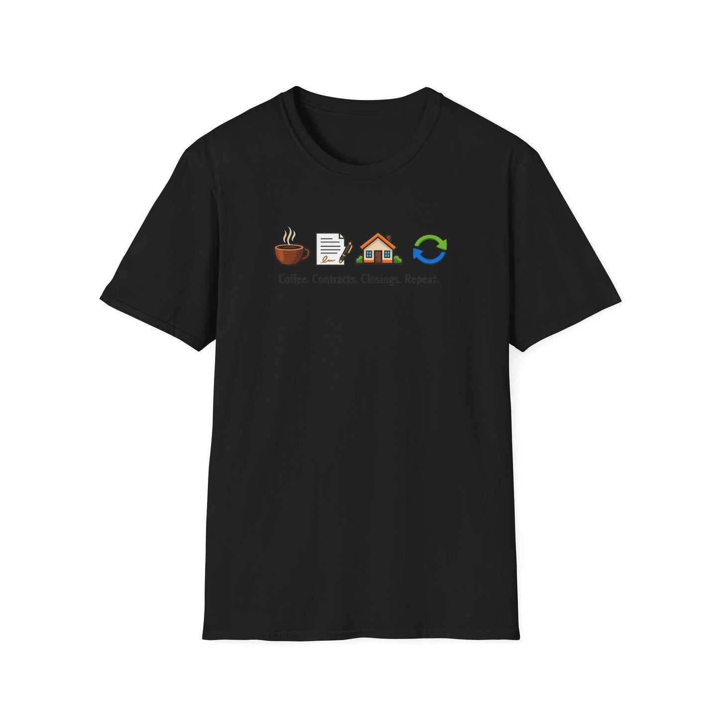 COFFEE-CONTRACTS-CLOSING-REPEAT - Unisex Softstyle T-Shirt