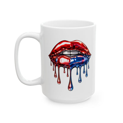 METALLIC LIPS - Ceramic Mug, (11oz, 15oz)