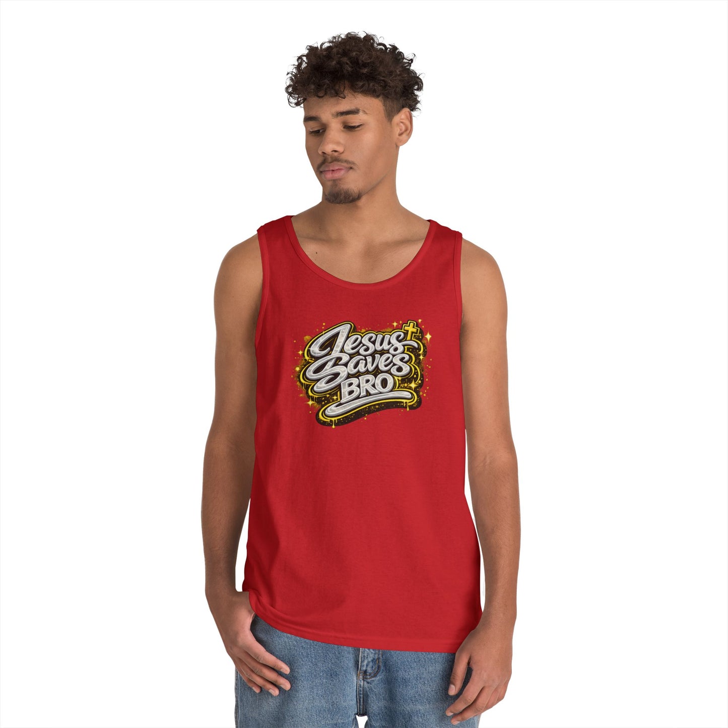 JESUS SAVES BRO - Men's Cotton Tank Top
