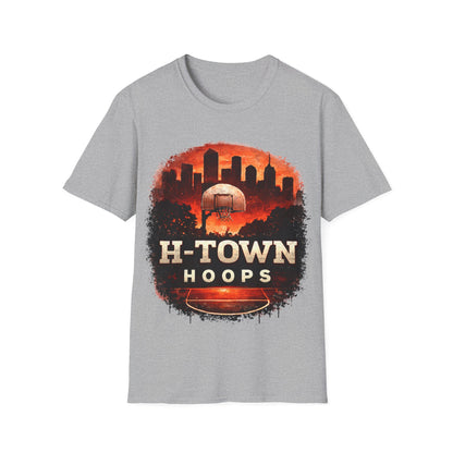 H-TOWN HOOPS - ((BIG PRINT)) -  Unisex Soft Style T-Shirt