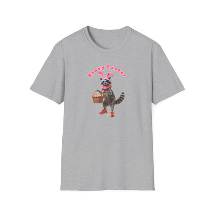 HAPPY EASTER - FUNNY RACCOON - Unisex Soft Style T-Shirt
