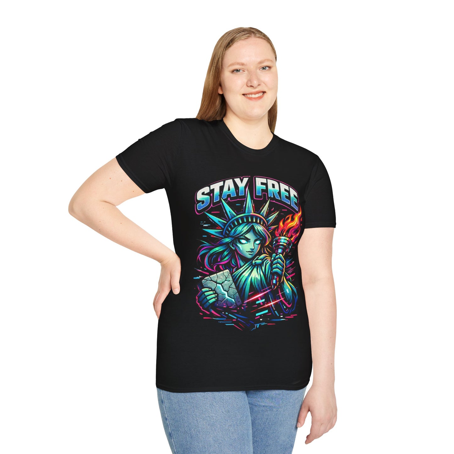 STATUE OF LIBERTY - ((BIG PRINT)) - Unisex Soft Style T-Shirt