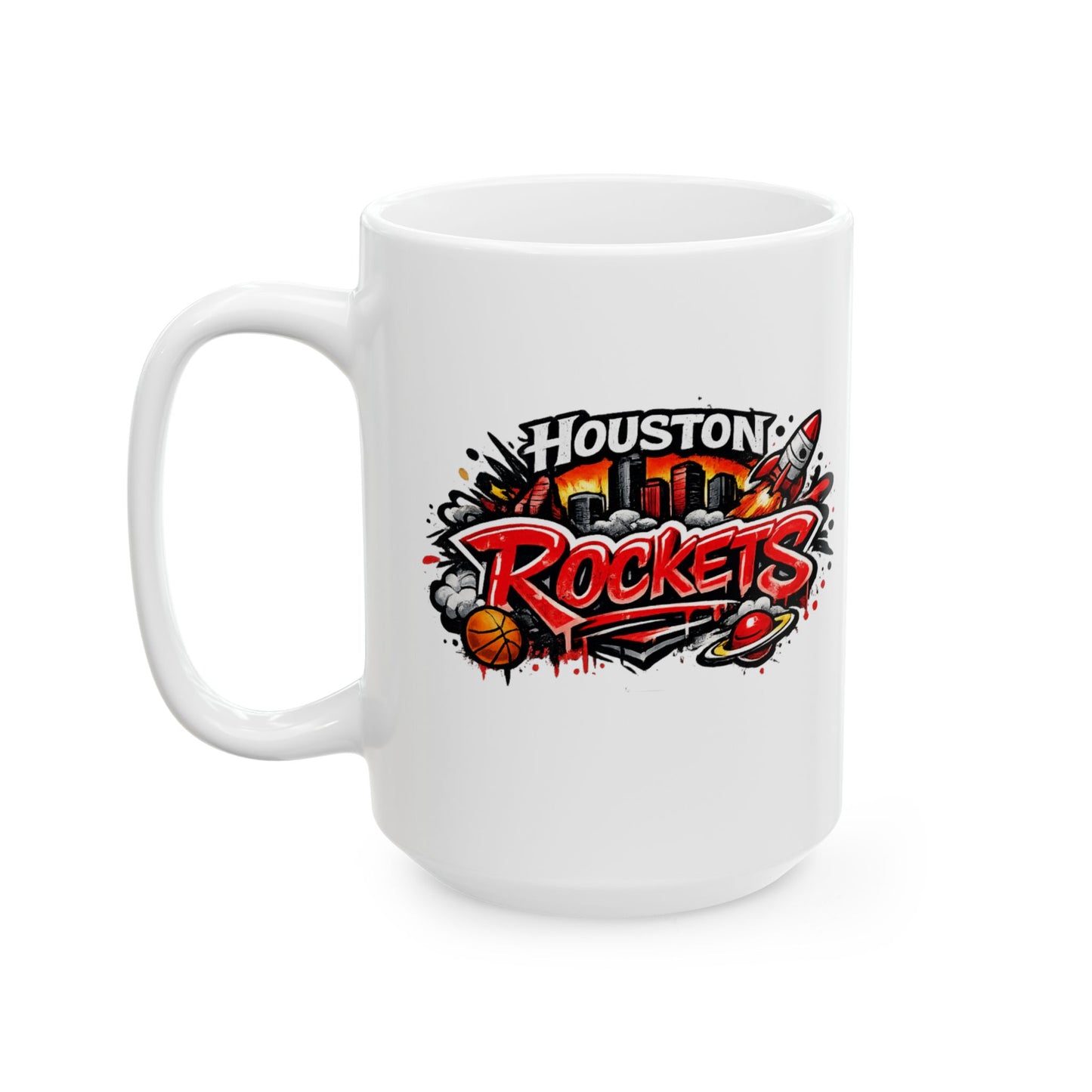 HOUSTON ROCKETS - GRAFFITI ART - Ceramic Mug, (11oz, 15oz)
