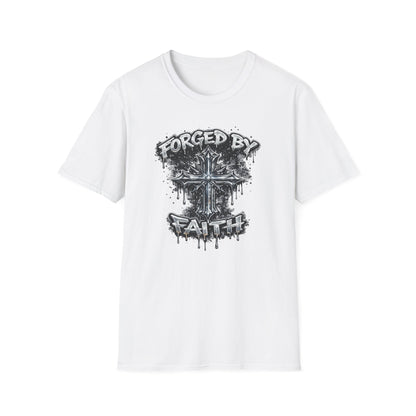 FORGED BY FAITH -CHROME CROSS - Unisex Soft Style T-Shirt