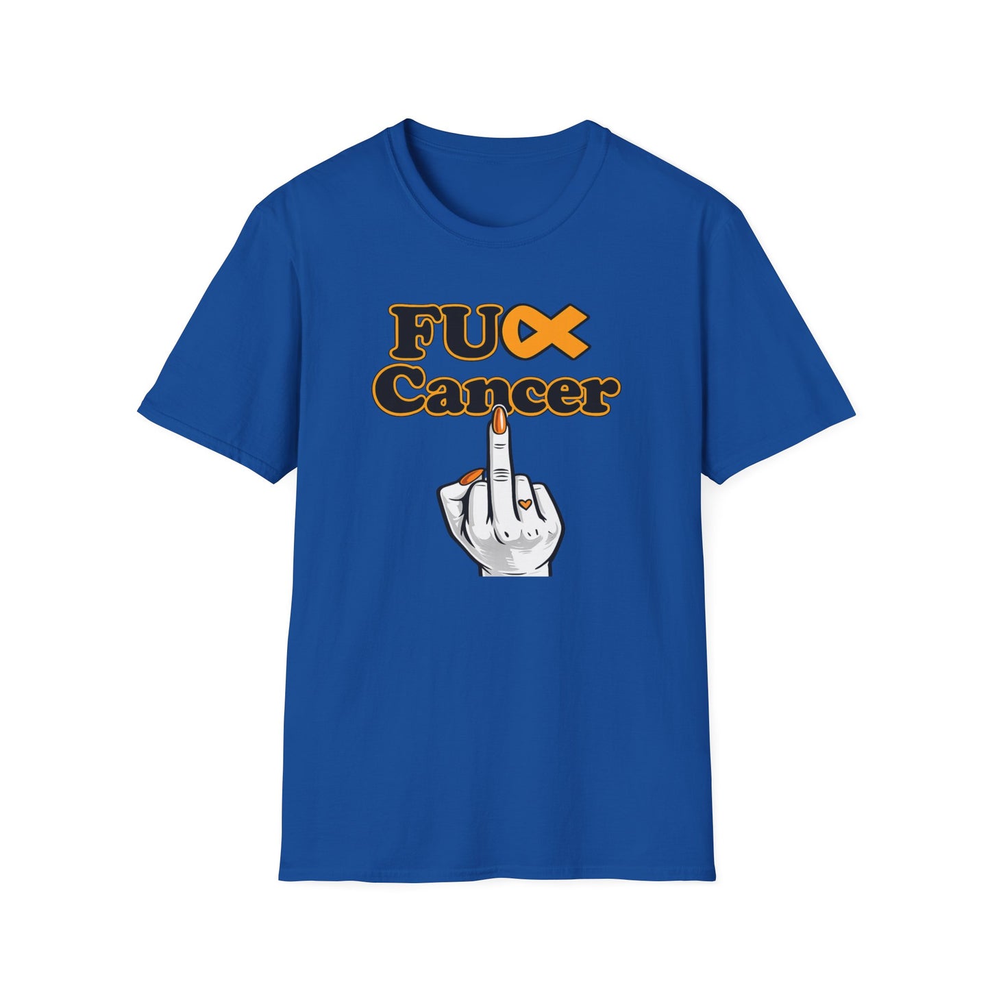 F CANCER - ORANGE RIBBON - Unisex Soft Style T-Shirt