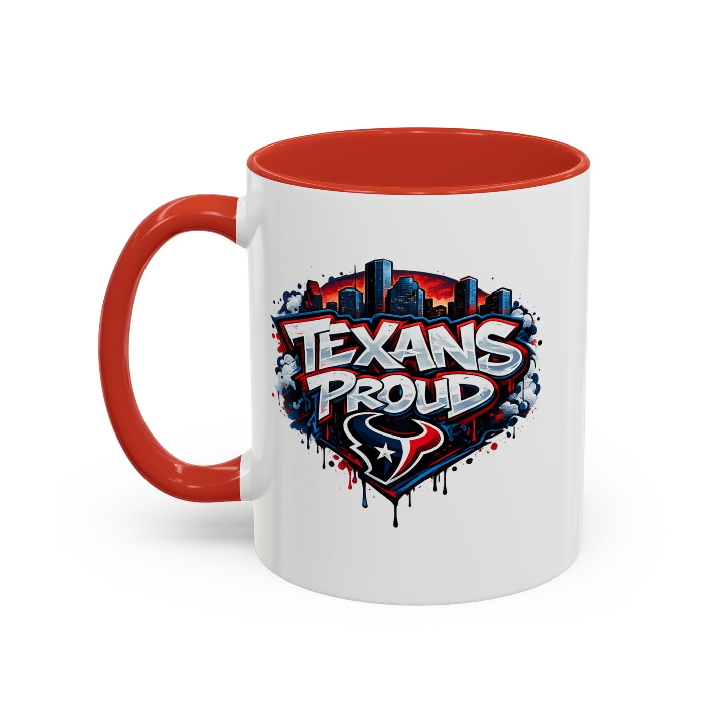 TEXANS PROUD - Accent Coffee Mug (11, 15oz)