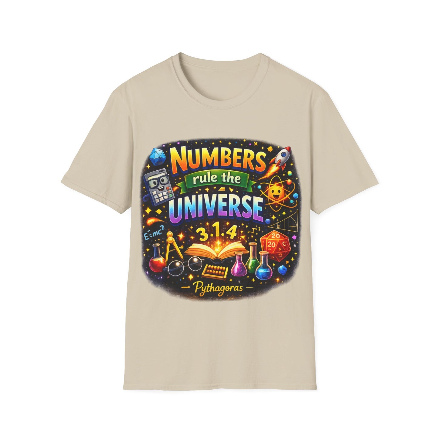 NUMBERS RULE THE UNIVERSE - ((BIG PRINT)) - Unisex Soft Style T-Shirt