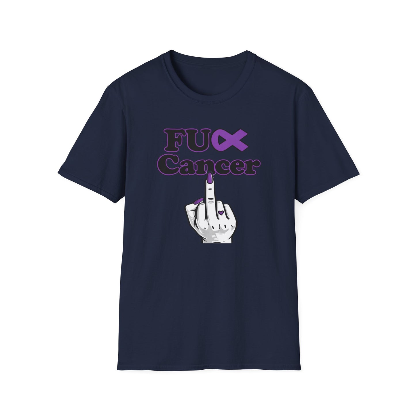 F CANCER - PURPLE RIBBON - Unisex Soft Style T-Shirt