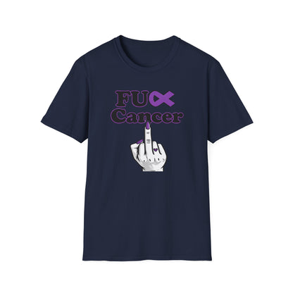 F CANCER - PURPLE RIBBON - Unisex Soft Style T-Shirt