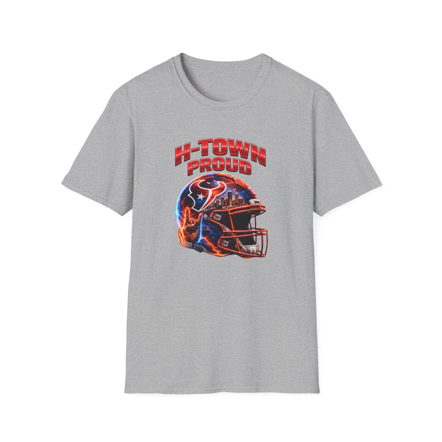TEXANS INSPIRED HELMET - H-TOWN PROUD - Unisex Soft Style T-Shirt