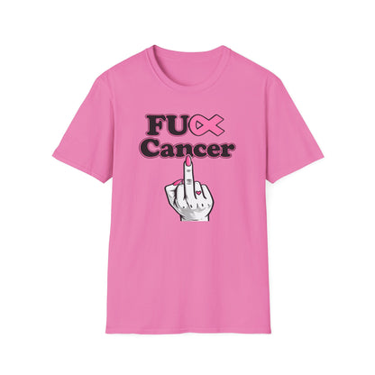 F CANCER - PINK RIBBON - Unisex Soft Style T-Shirt