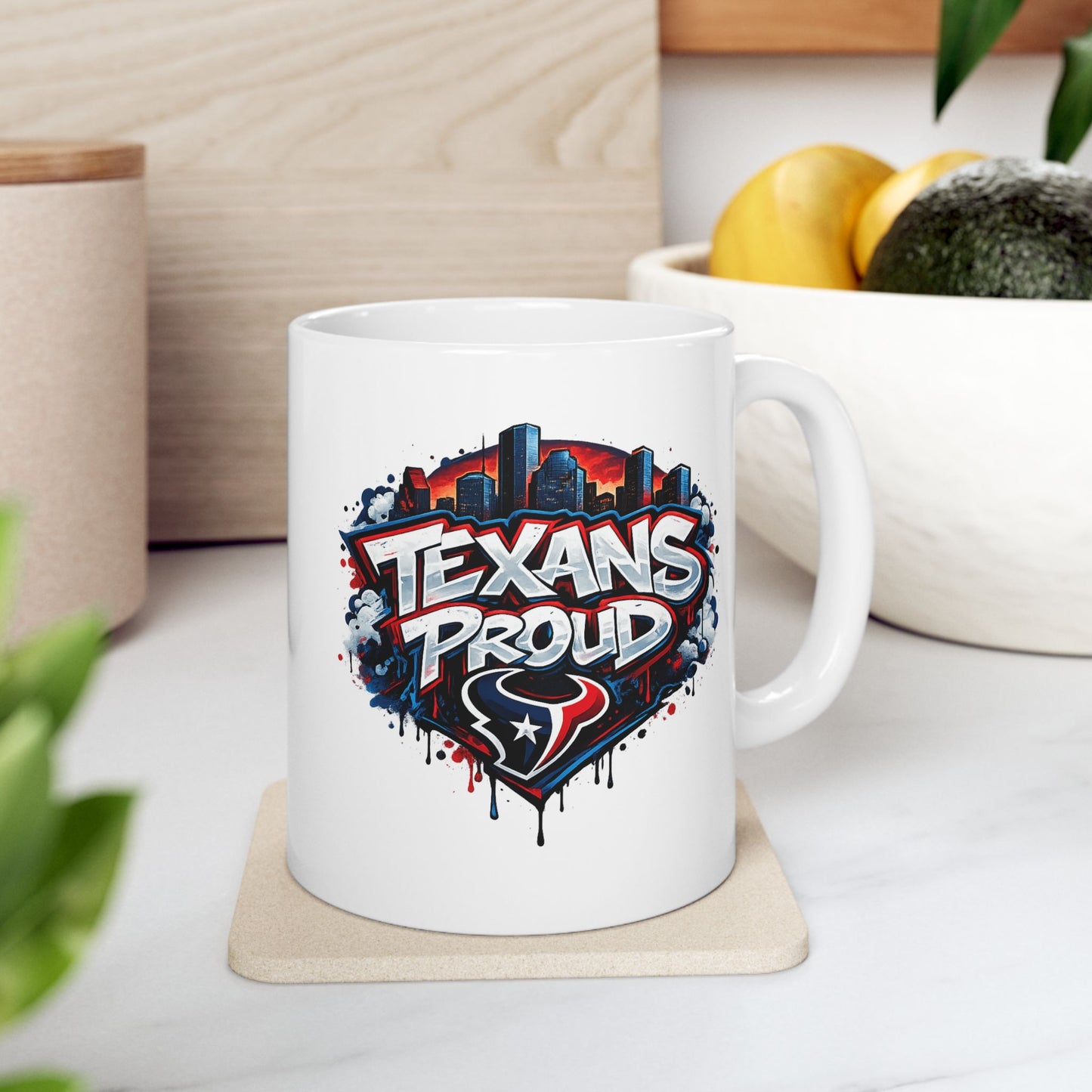 TEXANS PROUD - GRAFFITI ART - Ceramic Mug, (11oz, 15oz)
