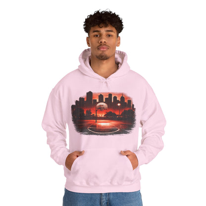 Street B-Ball Court Hoodie | Urban Basketball Graphic Unisex Pull-Over