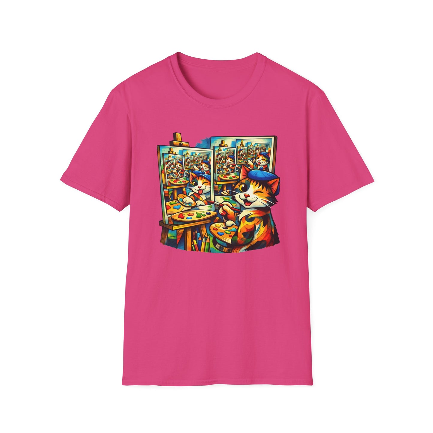 PAWCASSO - CAT ARTIST - Unisex Soft Style T-Shirt