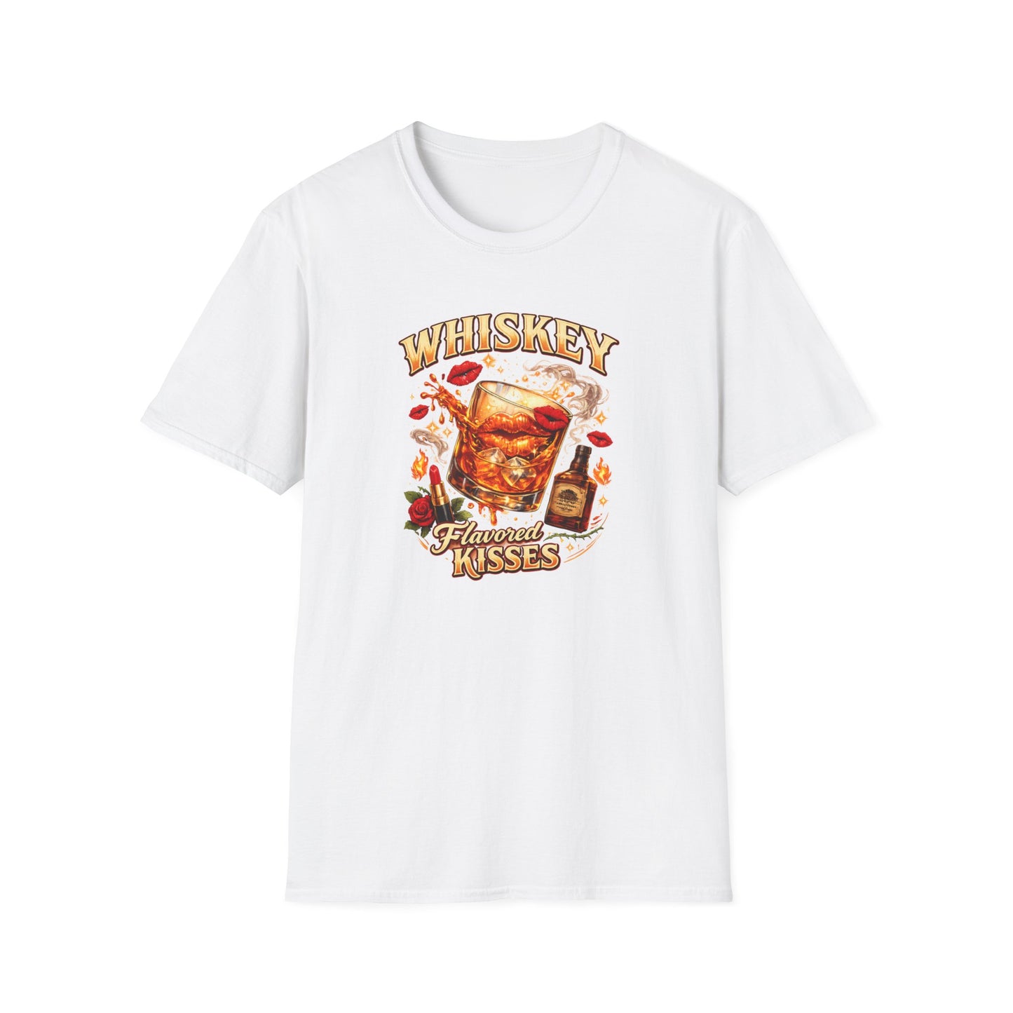 WHISKEY FLAVORED KISSES - Unisex Soft Style T-Shirt
