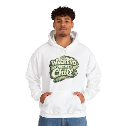 Weekend Forecast: Chill Hoodie | Funny Relaxed Graphic Pull-Over
