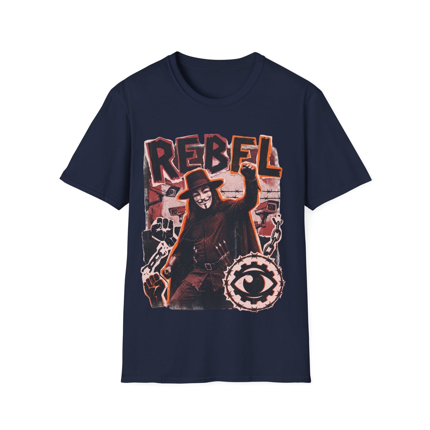 REBEL - ((BIG PRINT)) - Unisex Softstyle T-Shirt