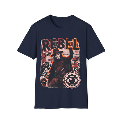 REBEL - ((BIG PRINT)) - Unisex Softstyle T-Shirt