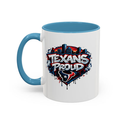 TEXANS PROUD - Accent Coffee Mug (11, 15oz)