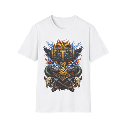 VIKING MJOLNIR SHIELD - ((BIG PRINT)) Unisex Soft Style T-shirt
