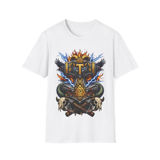 VIKING MJOLNIR SHIELD - ((BIG PRINT)) Unisex Soft Style T-shirt