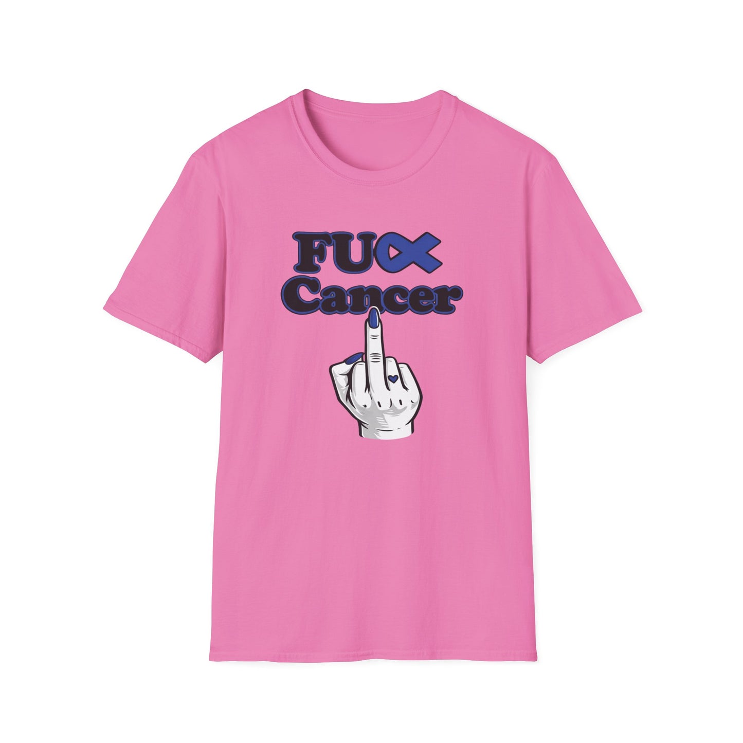 F CANCER - BLUE RIBBON - Unisex Soft Style T-Shirt