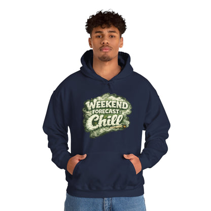 Weekend Forecast: Chill Hoodie | Funny Relaxed Graphic Pull-Over