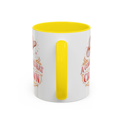 A COWGIRL'S HAT IS HER CROWN - Accent Coffee Mug (11, 15oz)
