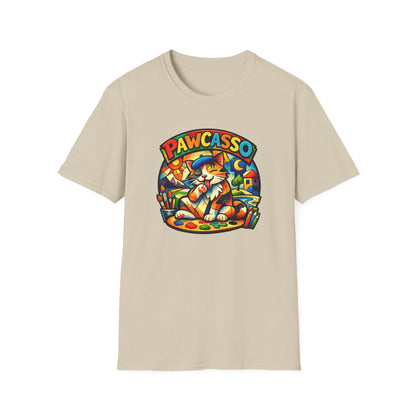 PAWCASSO-CAT ARTIST - Unisex Soft Style T-Shirt