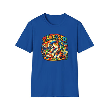 PAWCASSO-CAT ARTIST - Unisex Soft Style T-Shirt