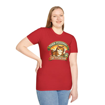 PURR-FESSIONAL CAT-TITUDE GIVER - Unisoft Soft Style T-Shirt