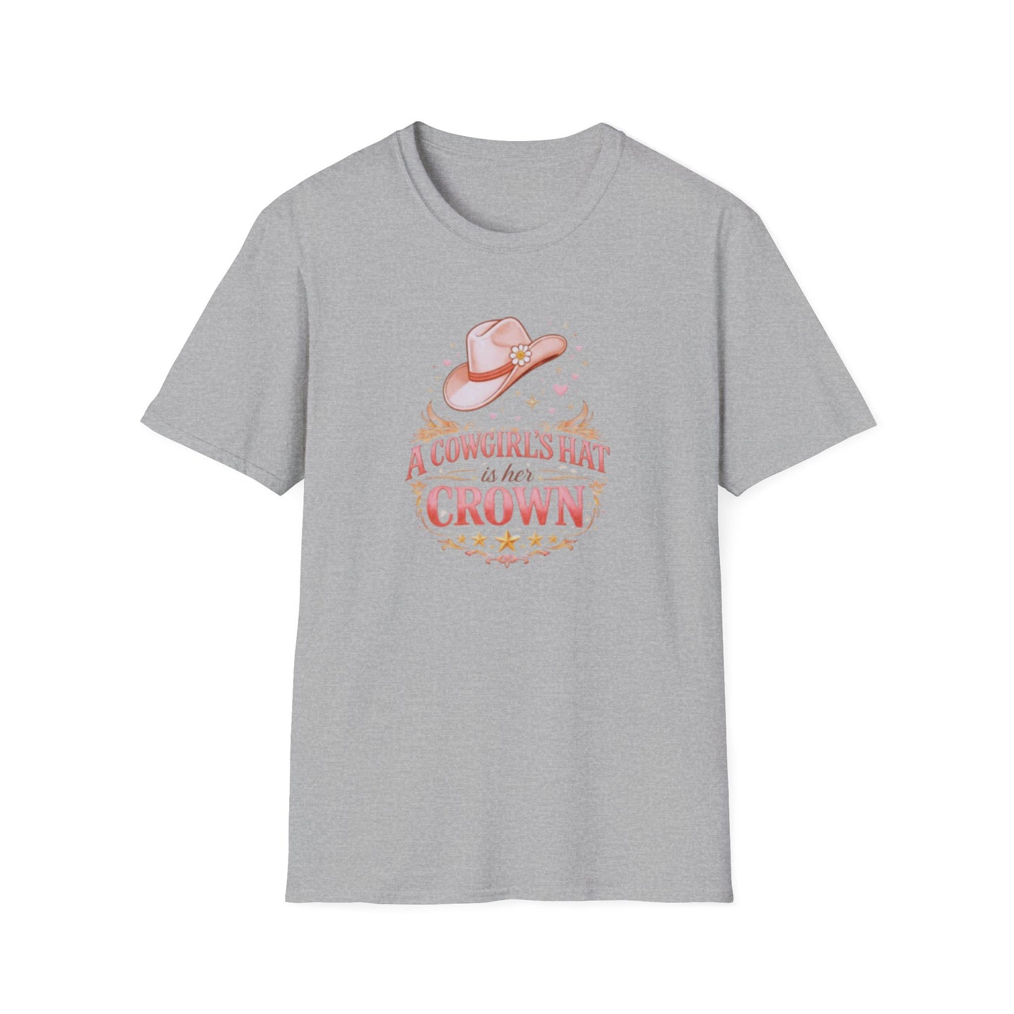 A COWGIRL'S HAT IS HER CROWN - Unisex Soft Style T-Shirt