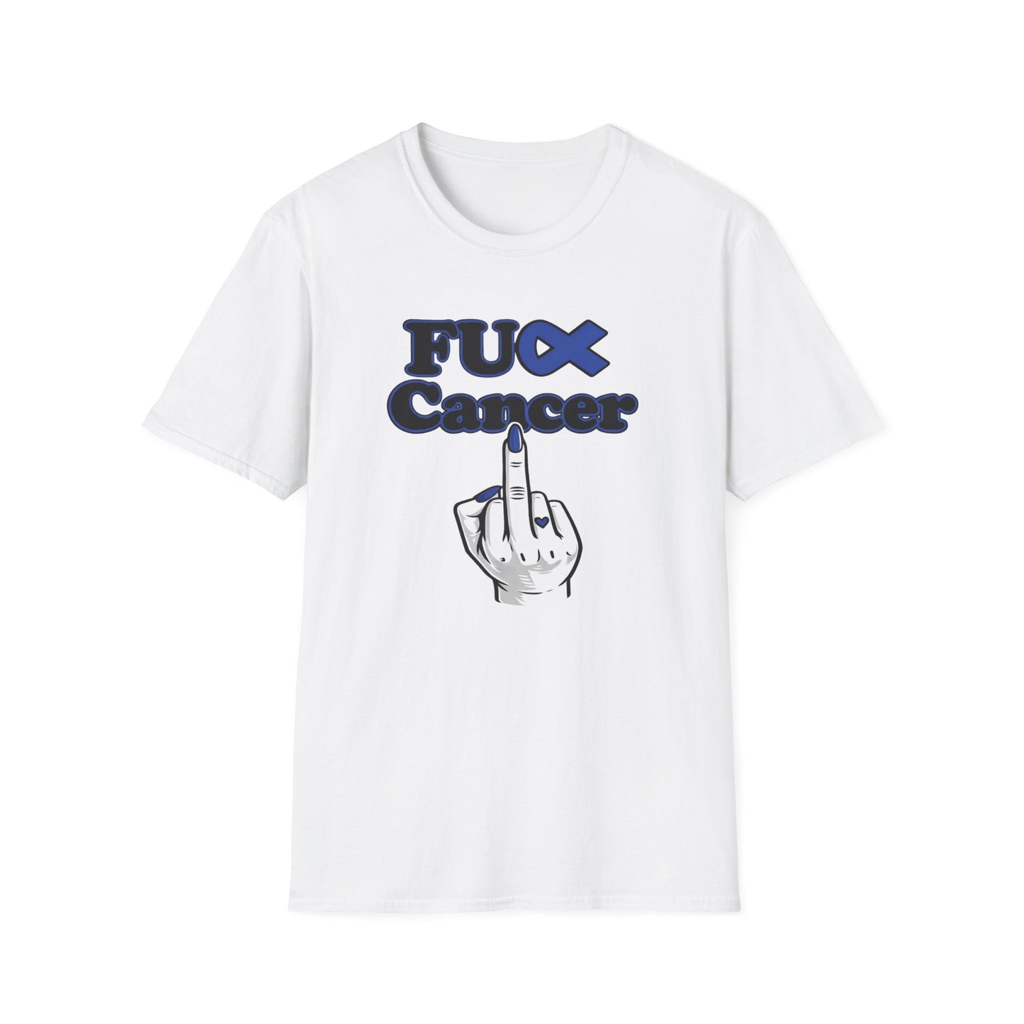 F CANCER - BLUE RIBBON - Unisex Soft Style T-Shirt