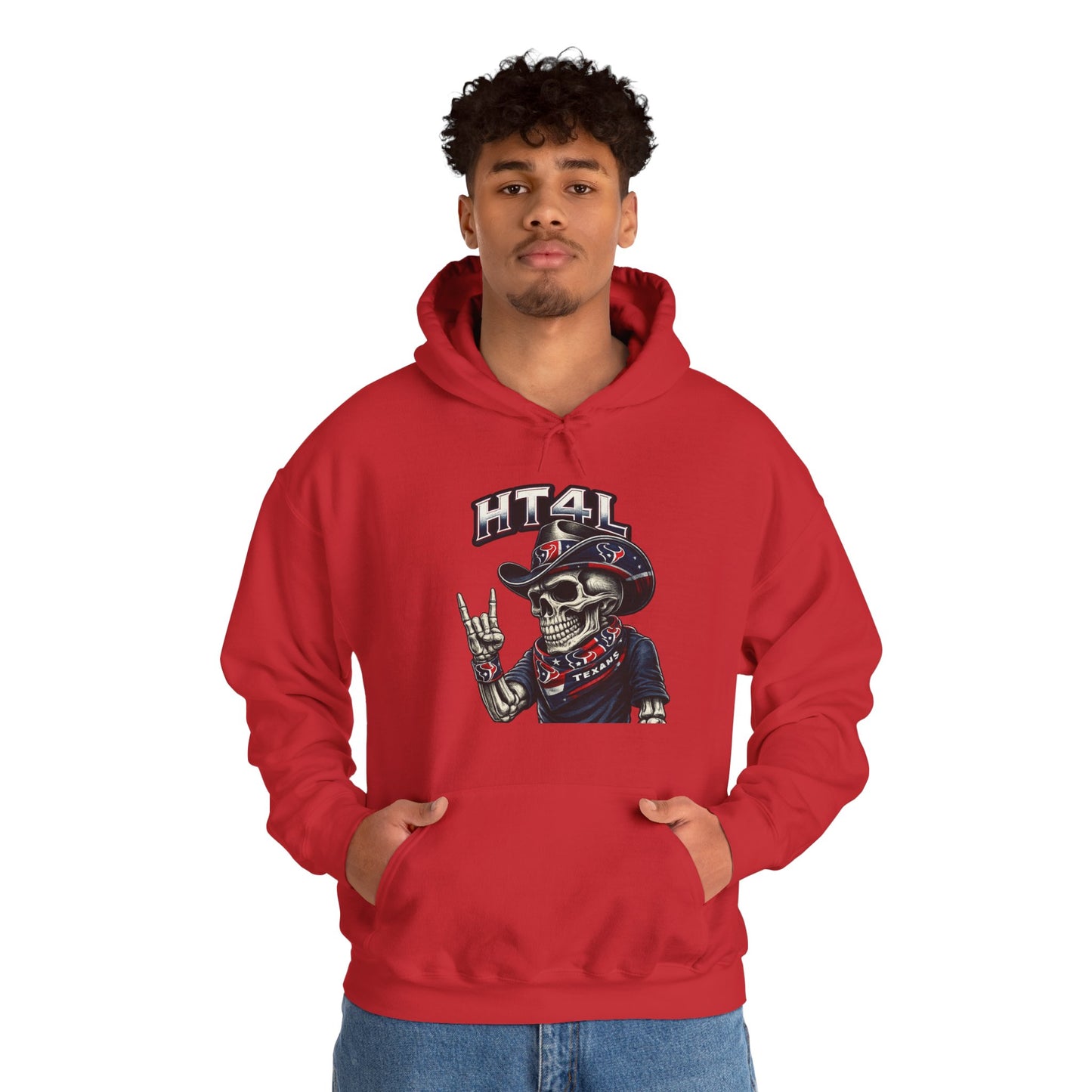 HT4L Skeleton Throwing the H | Houston Texans Unisex Pull-Over Hoodie