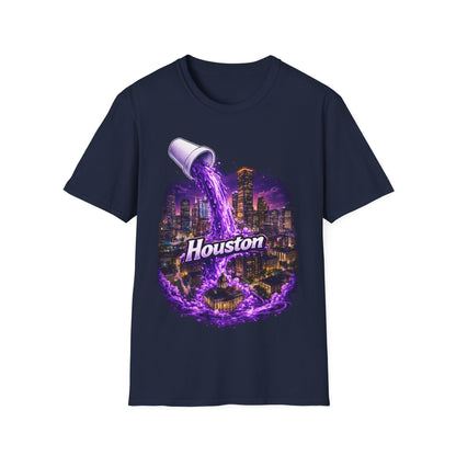 PURPLE HOUSTON ((BIG PRINT)) - Unisex Soft Style T-Shirt