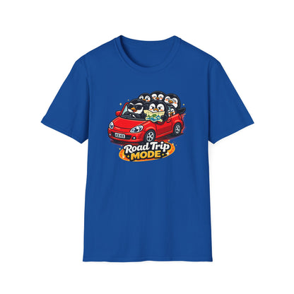 ROAD TRIP MODE - PENGUINS IN A CAR - Unisex Soft Style T-Shirt