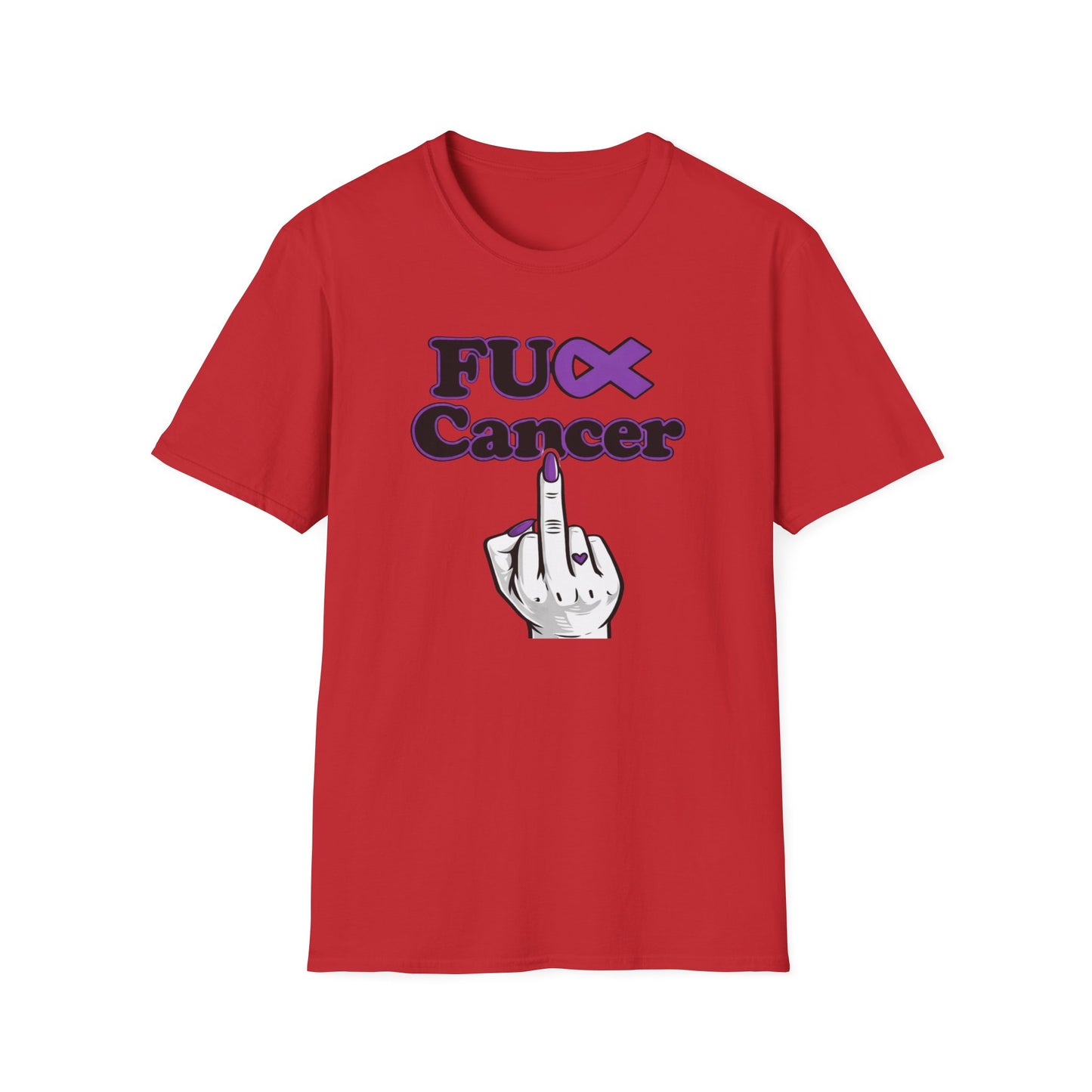 F CANCER - PURPLE RIBBON - Unisex Soft Style T-Shirt