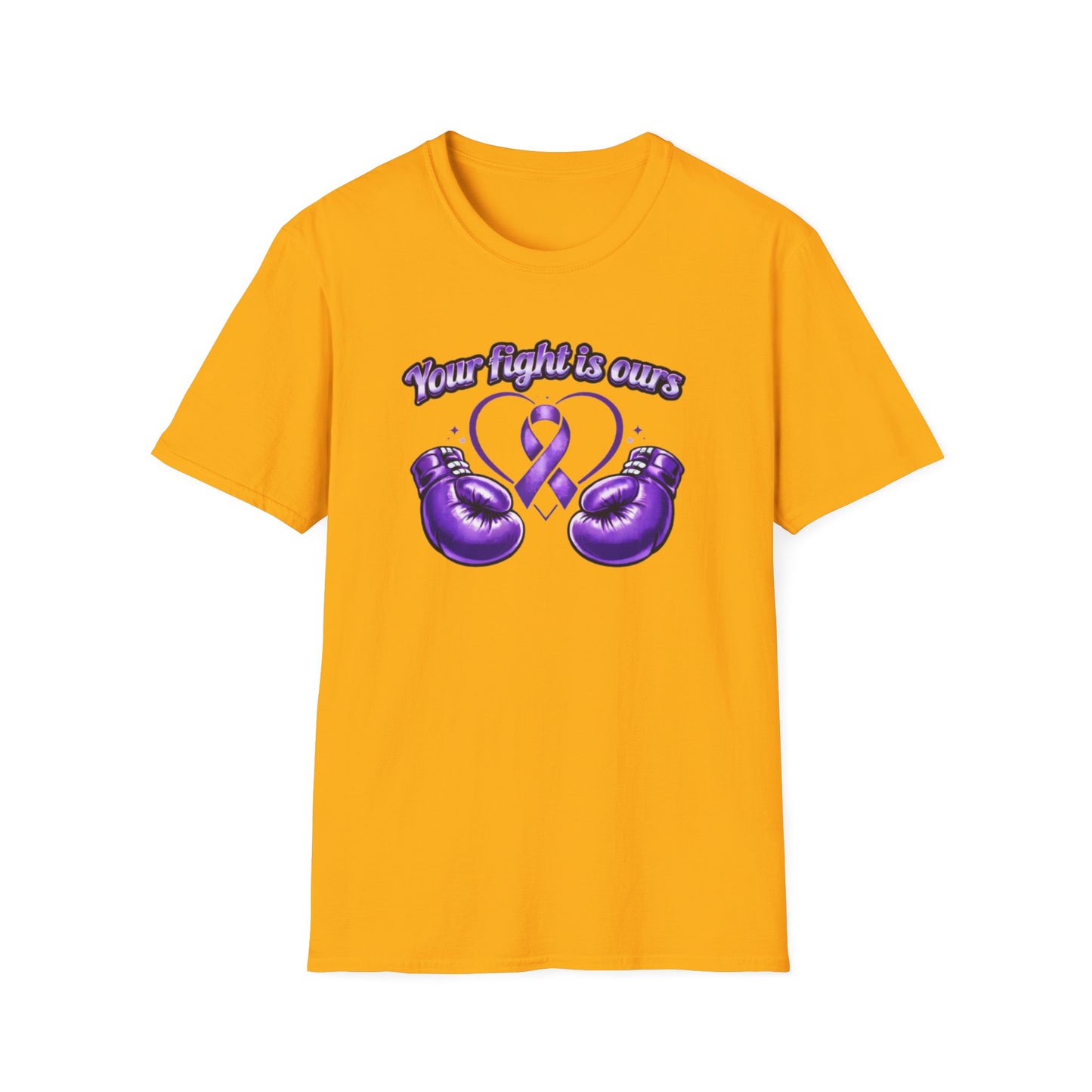YOUR FIGHT IS OURS - PURPLE GLOVES  - Unisex Soft Style T-Shirt