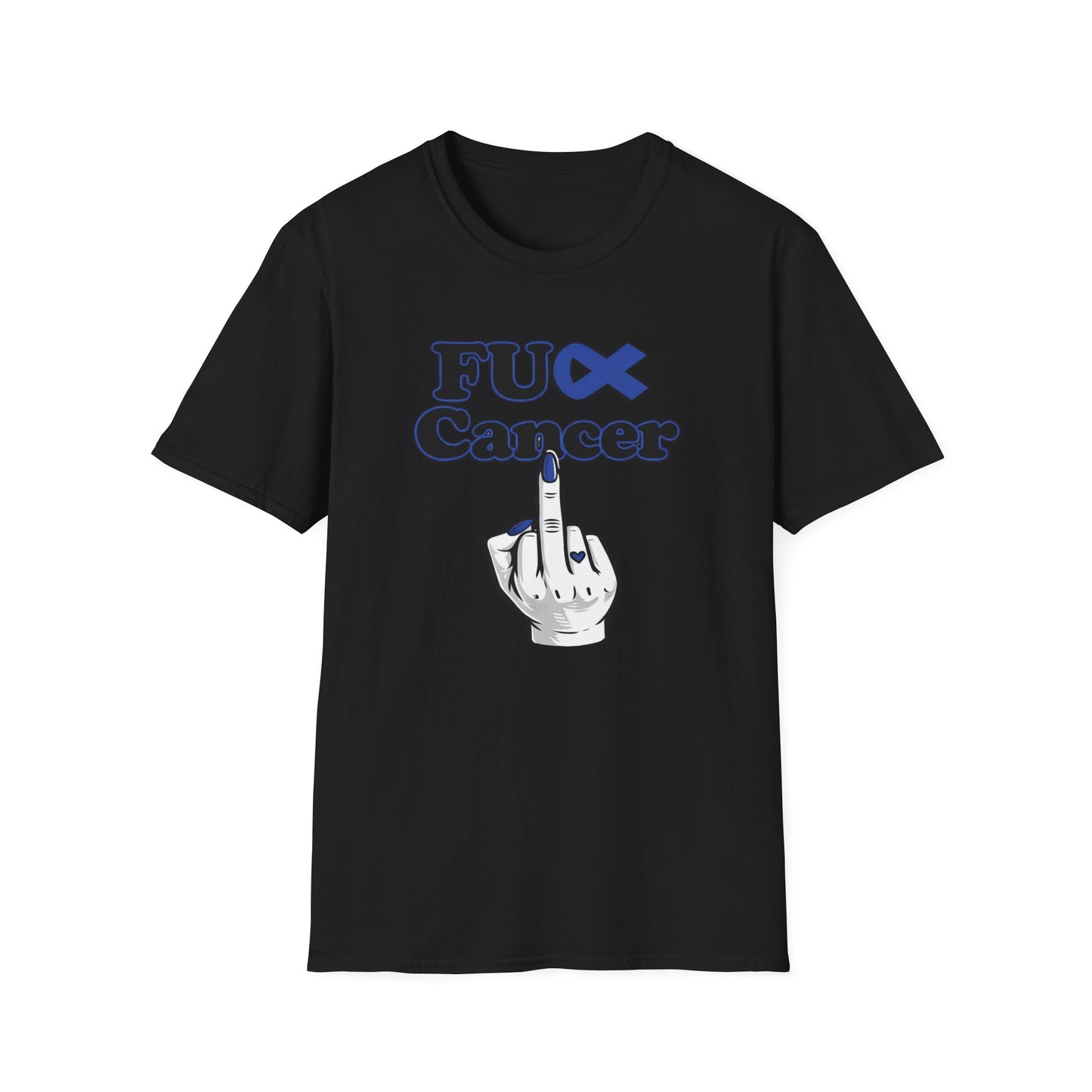 F CANCER - BLUE RIBBON - Unisex Soft Style T-Shirt