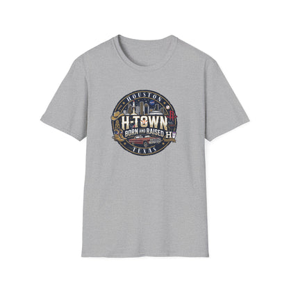 HOUSTON TEXAS-BORN AND RAISED - Unisex Soft Style T-Shirt